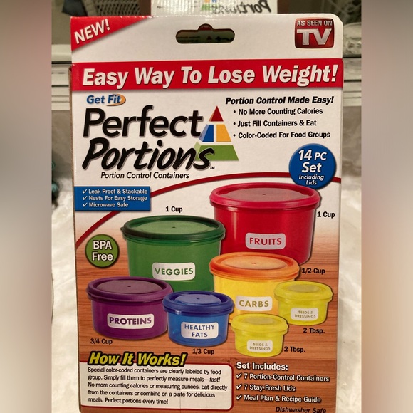 PERFECT PORTIONS 14 pc Portion Control Containers Meal Plan & Recipe Guide - Picture 2 of 8